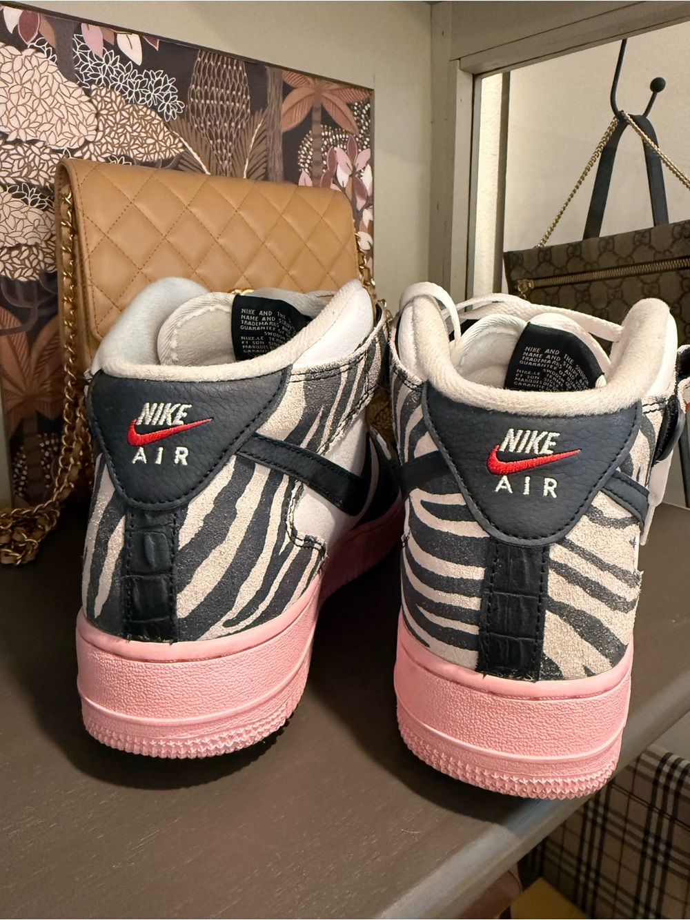 Nike Air Force 1'07 Mid Animal Instinct Pink DZ4841-100 Women's Size 9 Shoes - Picture 2 of 6